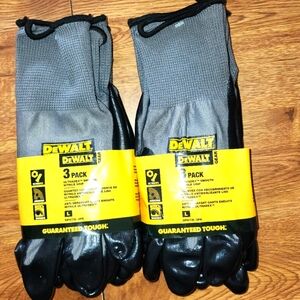 6 PAIRS - 2 - 3-pack of DEWALT DPG73L UltraDex Smooth Nitrile Dip Gloves - LARGE